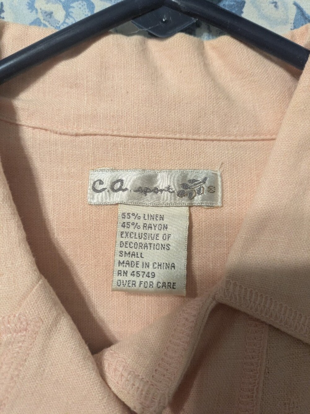 Light Peach Embroidered Button-Front Jacket - Picture 8 of 9
